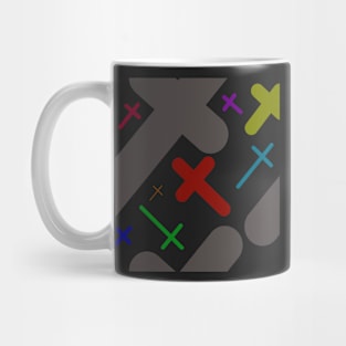 christian cross themed fabric pattern graphic design by ironpalette Mug